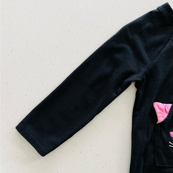 Cat & Jack Toddler Girl Long Sleeves Halloween Black Cat Tee - Picture 4 of 7